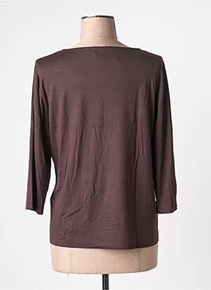 Top tissage jersey manches longues marron FRANK WALDER femme
