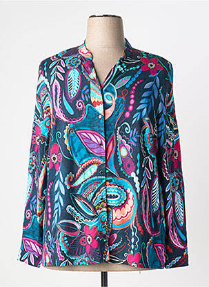 Chemisier imprimé fleurs manches longues bleu GREGORY PAT femme
