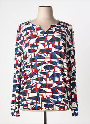 Top tissage jersey manches longues bleu BARBARA LEBEK femme