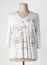 Top tissage jersey manches longues gris FRANK WALDER femme