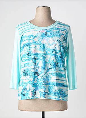 Top coupe cintrée manches longues bleu RABE femme