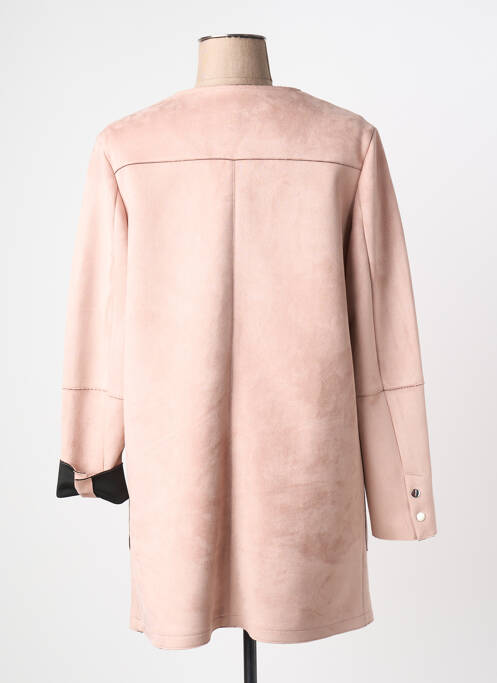 Manteau long coupe droite sans capuche rose PAUPORTÉ femme