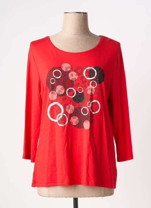 Top tissage jersey manches longues rouge BARBARA LEBEK femme