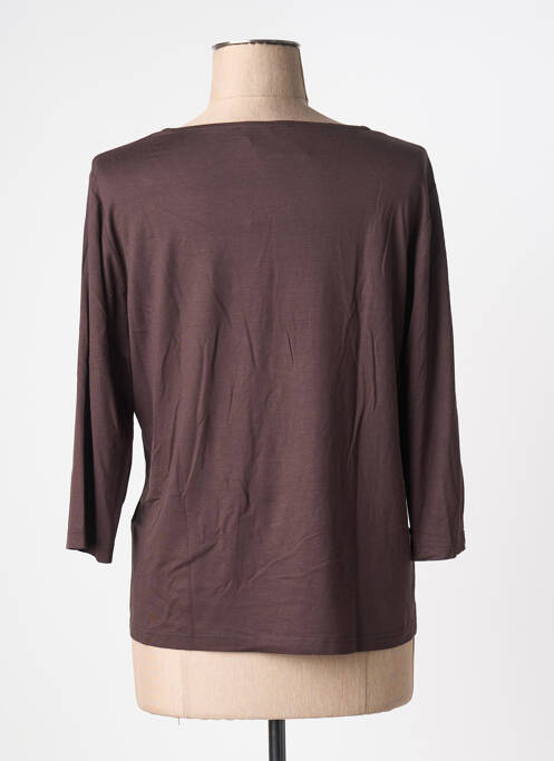Top tissage jersey manches longues marron FRANK WALDER femme