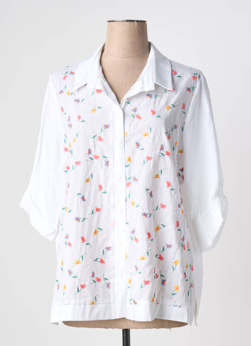 Chemisier imprimé fleurs manches longues blanc AN II VITO femme