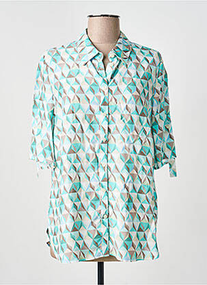 Chemisier manches courtes manches courtes bleu FRANK WALDER femme