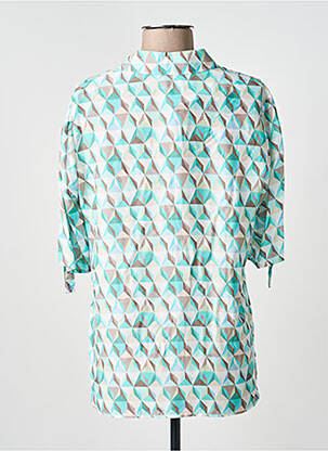Chemisier manches courtes manches courtes bleu FRANK WALDER femme