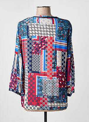Blouse tissage popeline manches 3/4 rouge THOMAS RABE femme