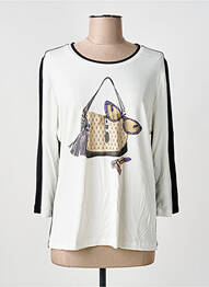 T-shirt imprimé fantaisie manches 3/4 beige TUZZI femme