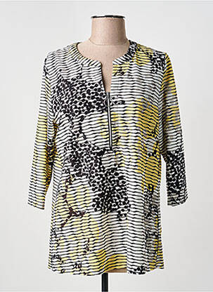 T-shirt manches 3/4 manches 3/4 jaune FRANK WALDER femme