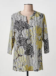 T-shirt manches 3/4 manches 3/4 jaune FRANK WALDER femme
