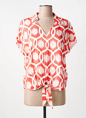 Blouse col v manches courtes rouge TUZZI femme