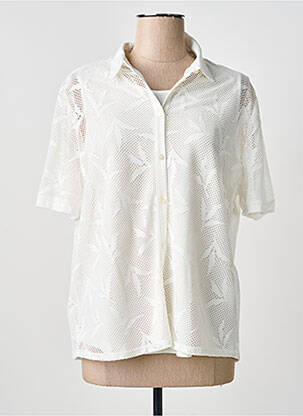 Chemisier manches courtes manches courtes blanc FRANK WALDER femme