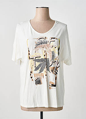 T-shirt coupe droite manches courtes beige FRANK WALDER femme