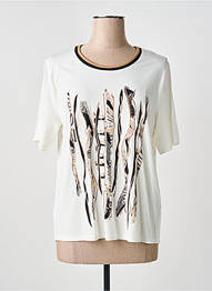 T-shirt imprimé fantaisie manches courtes beige FRANK WALDER femme