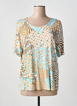 T-shirt stretch manches courtes marron BARBARA LEBEK femme