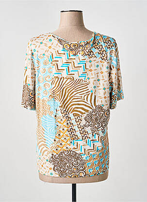 T-shirt stretch manches courtes marron BARBARA LEBEK femme