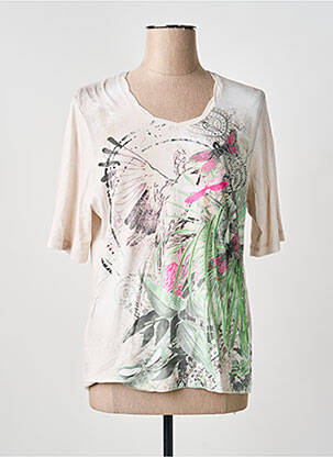 T-shirt imprimé fantaisie manches courtes beige RABE femme