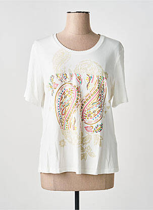 T-shirt imprimé fantaisie manches courtes blanc BARBARA LEBEK femme