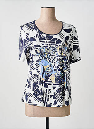 T-shirt sérigraphie manches courtes bleu BARBARA LEBEK femme