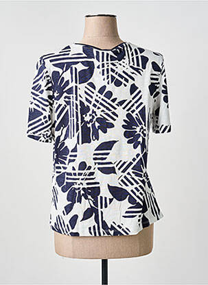T-shirt sérigraphie manches courtes bleu BARBARA LEBEK femme