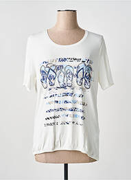 T-shirt sérigraphie manches courtes blanc BARBARA LEBEK femme