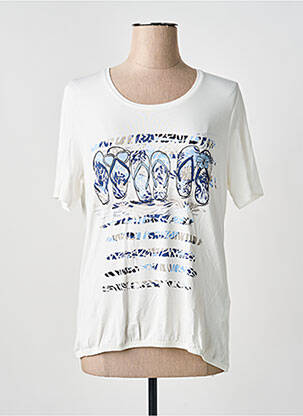 T-shirt sérigraphie manches courtes blanc BARBARA LEBEK femme