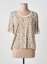 T-shirt imprimé fantaisie manches courtes bleu GREGORY PAT femme