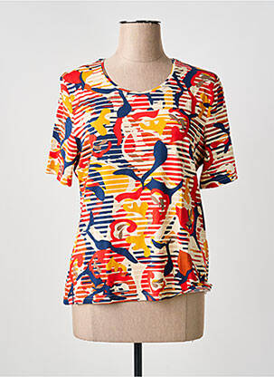 T-shirt stretch manches courtes orange BARBARA LEBEK femme