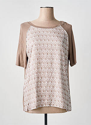 T-shirt imprimé fantaisie manches courtes marron TUZZI femme