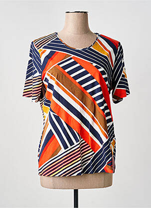 T-shirt stretch manches courtes bleu BARBARA LEBEK femme