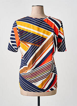 T-shirt stretch manches courtes bleu BARBARA LEBEK femme