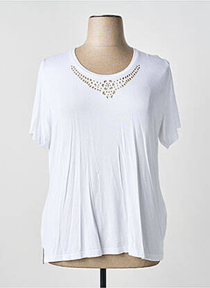 T-shirt stretch manches courtes blanc GUY DUBOUIS femme