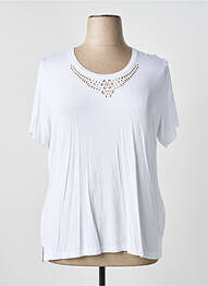 T-shirt stretch manches courtes blanc GUY DUBOUIS femme
