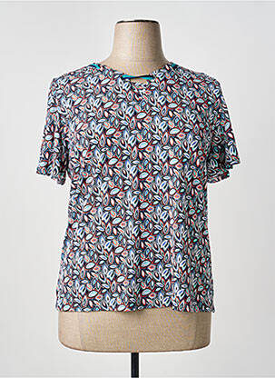 T-shirt imprimé fantaisie manches courtes bleu GEVANA femme