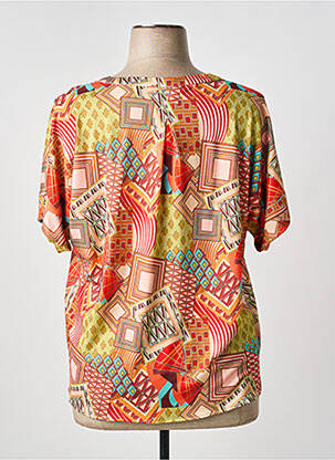 T-shirt imprimé fantaisie manches courtes orange TINTA STYLE femme