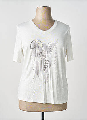 T-shirt imprimé fantaisie manches courtes blanc BARBARA LEBEK femme