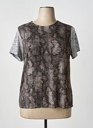 Top stretch manches courtes gris MASSANA femme