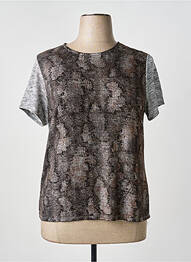Top stretch manches courtes gris MASSANA femme