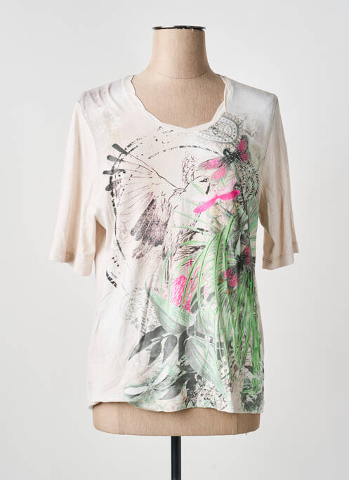 T-shirt manches mi-longues manches courtes beige RABE femme