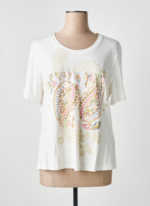 T-shirt imprimé fantaisie manches courtes blanc BARBARA LEBEK femme