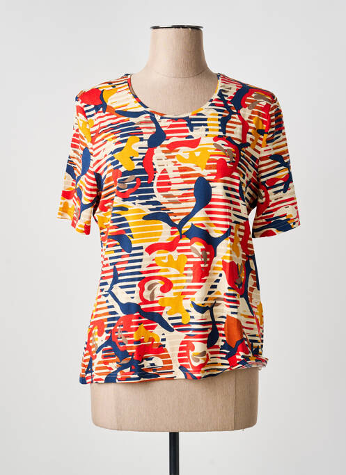 T-shirt stretch manches courtes orange BARBARA LEBEK femme