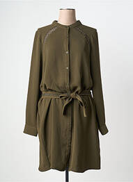 Robe mi-longue coupe fluide manches longues vert IKKS femme