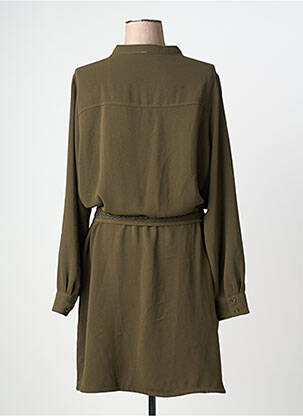 Robe mi-longue coupe fluide manches longues vert IKKS femme