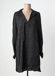 Robe mi-longue coupe fluide manches longues noir IKKS femme