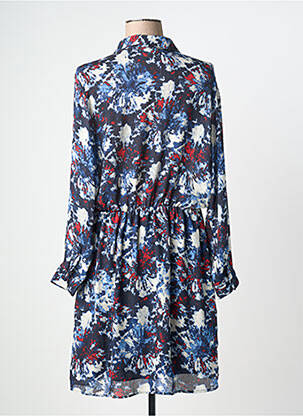 Robe mi-longue imprimé fantaisie manches longues bleu IKKS femme