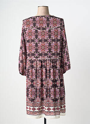 Robe mi-longue coupe fluide manches longues violet IKKS femme