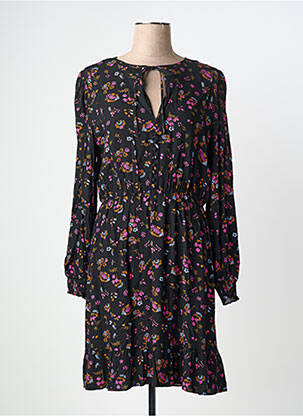 Robe mi-longue coupe évasée fines bretelles noir DES PETITS HAUTS femme