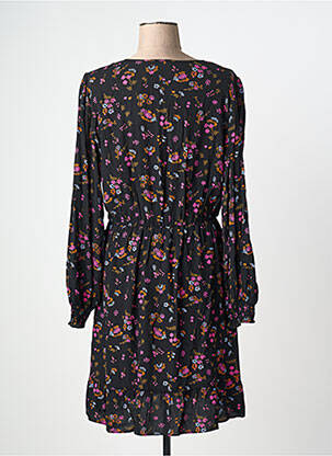Robe mi-longue imprimé fantaisie fines bretelles noir DES PETITS HAUTS femme