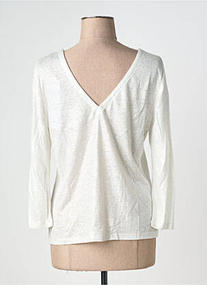 Top col rond manches longues blanc IKKS femme